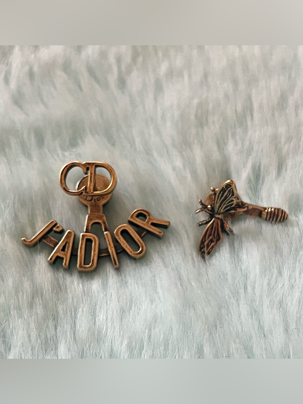 Christian Dior J’Adior logo bee goldtone stud earrings